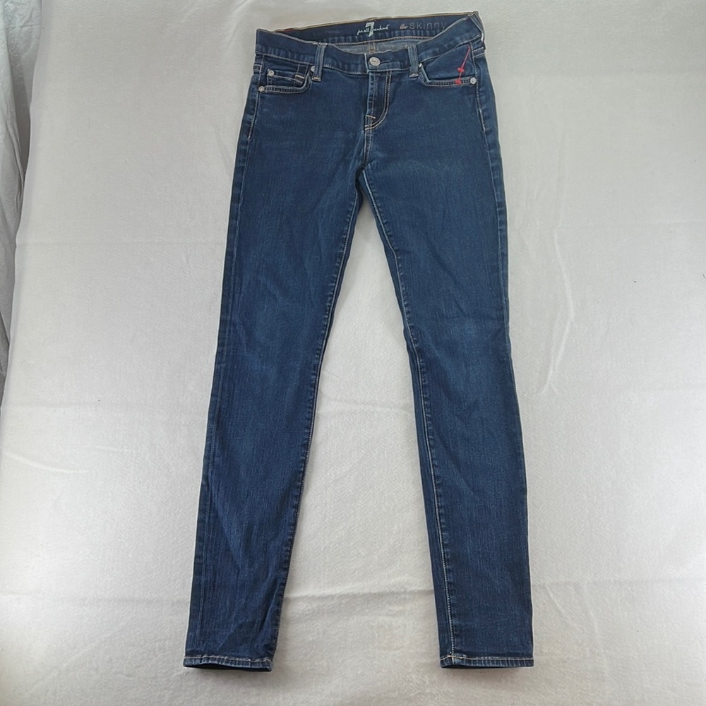 7 For All Mankind Blue Jeans Skinny Low Rise Ankle Womens Size 26 Pants